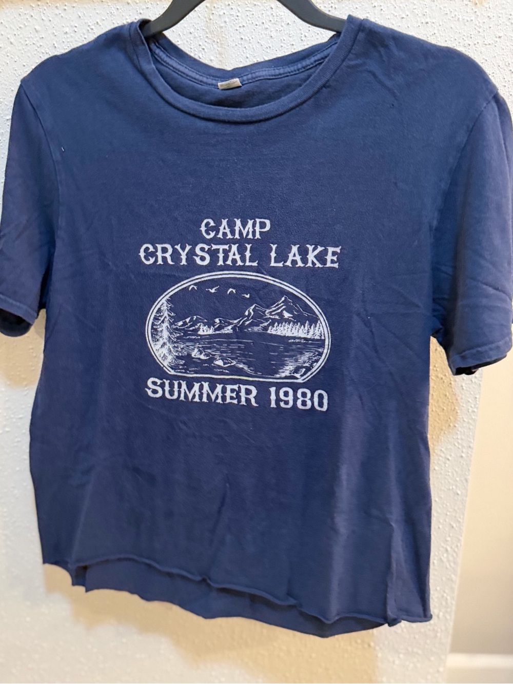 Gildan Navy Blue 'Camp Crystal Lake Summer 1980' Jason Tee DIY CROP